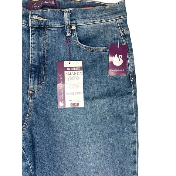 Gloria Vanderbilt Amanda Petite Tapered Leg Size 14 Short Slimming Classic Jeans - Picture 3 of 13